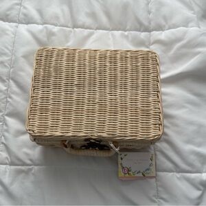 children's porcelain tea set with a pink gloves